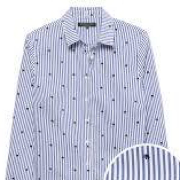 NWT BANANA REPUBLIC Quinn Boy-Fit Elephant Print Striped Shirt - Picture 9 of 9